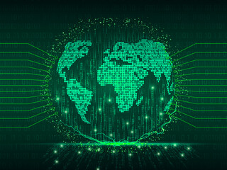 2d illustration global network digital background