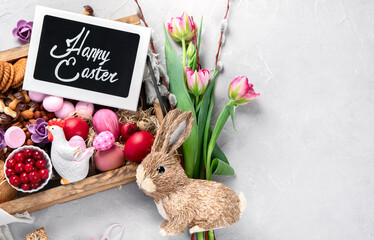 Easter festive dessert table.