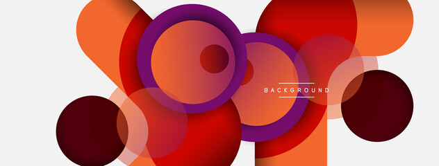 Vector round shapes circles minimal geometric background. Vector illustration for wallpaper banner background or landing page