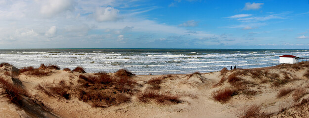 Coast of the Black Sea near Anapa during a storm in spring 