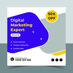 Digital marketing agency social media post template and Instagram post banner,Creative Idea Digital Marketing Agency Template