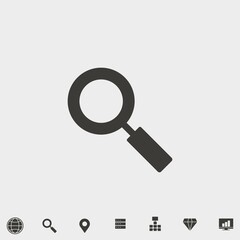 search glass icon vector illustration and symbol for website and graphic design