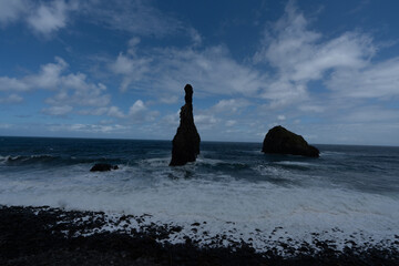 Naklejka na ściany i meble Ilheuzinho, Ilheus da Rib, Praia da Ribeira da Janela Madeira Portugal 