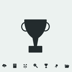 trophy icon vector illustration and symbol for website and graphic design