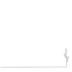 Plant line drawing on white background vector illustration