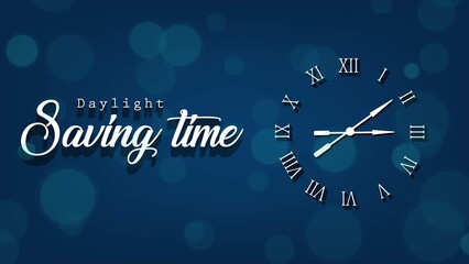 Daylight Saving Time starts The clock moves forward one hour concept. poster design vector illustration.