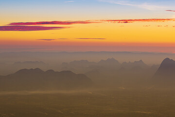Beautiful forest and sky,Mountain valley during sunrise. Beutiful natural landsscape in the summer time.