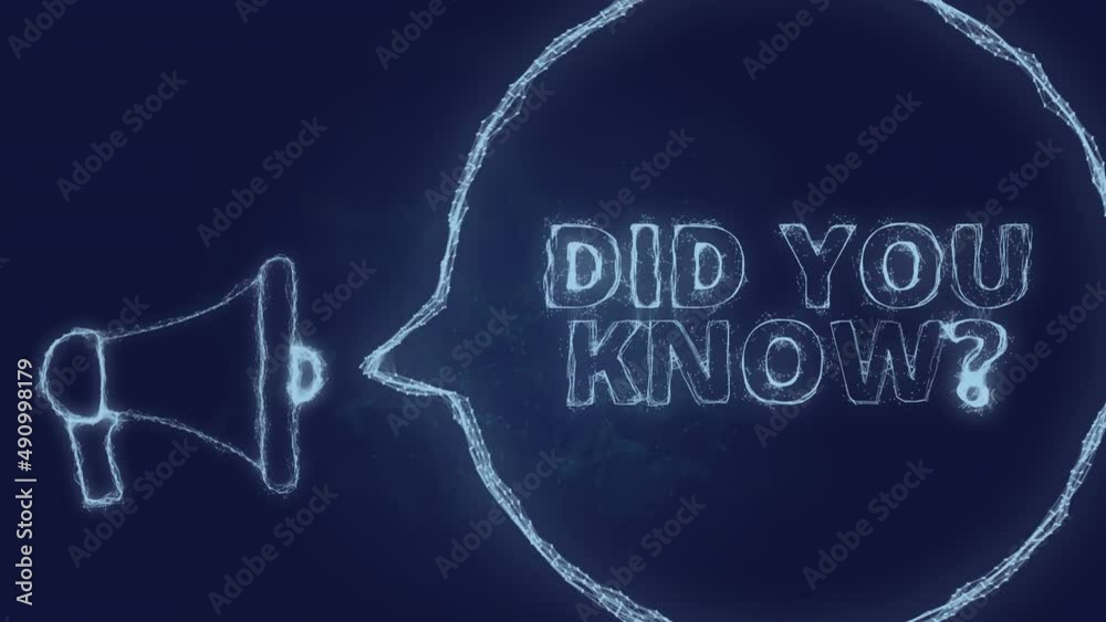 Aufkleber Megaphone banner with speech bubble and text did you know. Plexus style of green glowing dots and lines