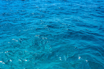 Blue sea view and clear sky horizon. Travel and environment concept.