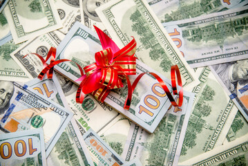 a pack of lies the US currency on background of dollars
