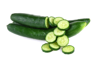 Japanese cucumber isolated on white background
