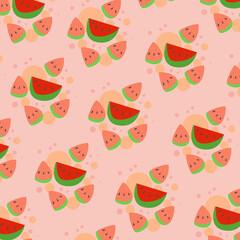 Cute red watermelon seamless pattern. pattern For valentine,
bed sheets, cover bed, baby pajamas, print, packaging, decoration, wallpaper and design
