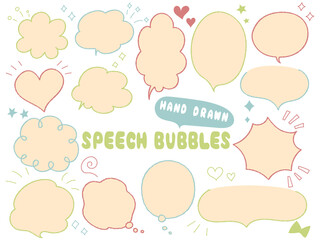 Fototapeta premium 手描きの吹き出しセット