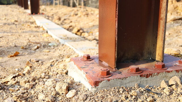 Nuts And Nut On The Cement Base. Weld The Posts To The Base Plate And To The Foundation With Construction Site Bolts. Turn Off Focus And Select An Object.