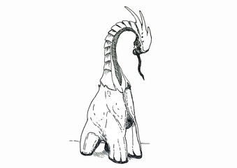 manually drawn alien concept
