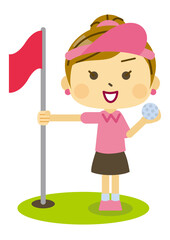 ゴルフ　女　ボール