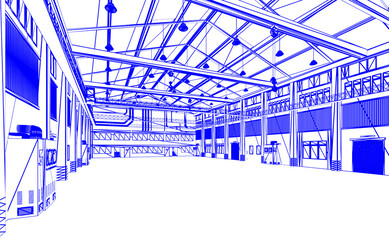 Empty factory interior