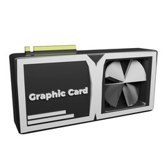 3d rendering graphic card icon illlustration