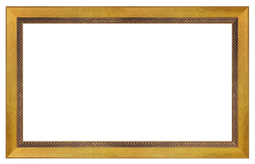 Old style vintage golden frame isolated on a white background