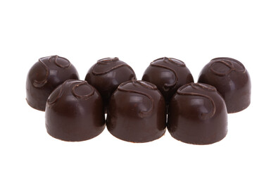 cherry with liquor in chocolate isolated