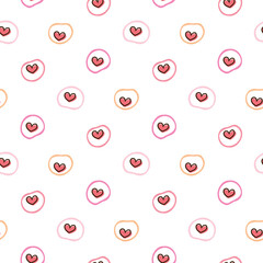 Seamless Pattern with Heart Design on White Background