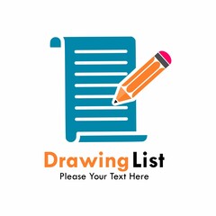 Drawing list logo template illustration