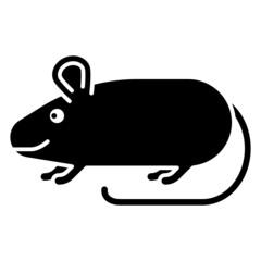 Mouse Icon Cartoon. Rodent Animal Character Symbol Vector
