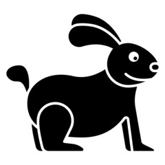 Rabbit Icon Cartoon. Bunny Cute Animal Character