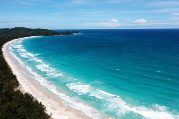 Fototapeta na wymiar Drone Point of beach and turquoise sea Kudat Sabah Borneo