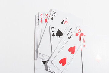 playing cards on a white background