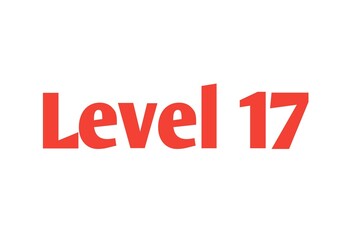 Level 17 sign in Red isolated on white background, 3d illustration