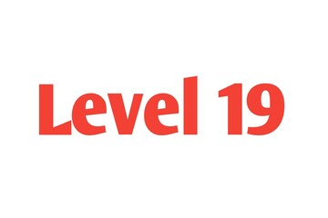 Level 19 sign in Red isolated on white background, 3d illustration