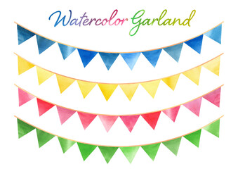 Set of watercolor party elements