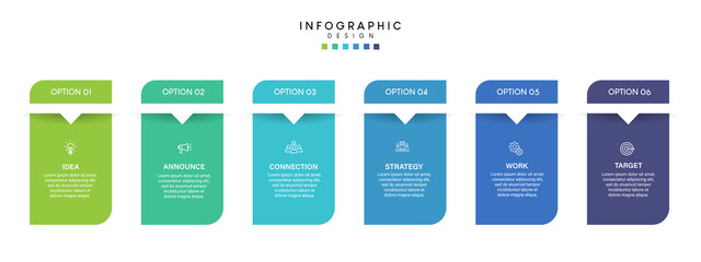Steps business data visualization timeline process infographic template design with icons