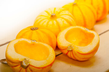 Fototapeta na wymiar fresh yellow pumpkin