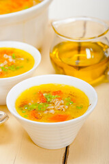 Syrian barley broth soup Aleppo style