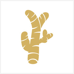 Doodle ginger icon isolated. Hand drawn art. Stencil vector stock illustration. EPS 10