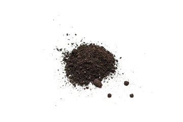 Black land for plant isolated on white background.