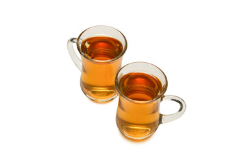 A turkish glass of tea isolated on white background.