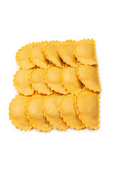 Raw ravioli as background. Healthy italian food.