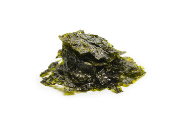 Tasty nori seaweed isolated on white background.