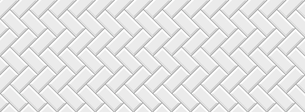 Tile subway. Brick wall. Seamless metro background. White kitchen backsplash. Ceramic pattern. Apron faience print. Cement texture. Old rectangle brickwall. Vintage stone surface. Vector illustration