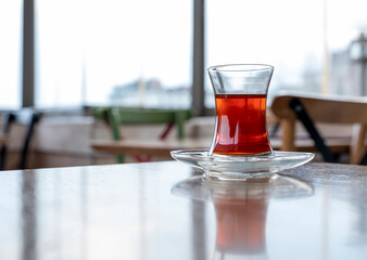 cup of tea on wooden table