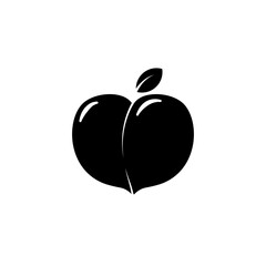 Silhouette icon of peach. Peach icon