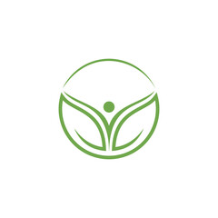 Lotus Yoga Logo Design. Meditation Leaf Yoga Logo Design