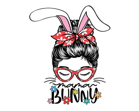 Messy Bun Mama Bunny Easter Collection Set