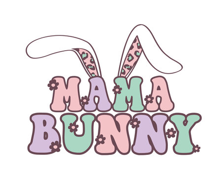 Cute Mama Bunny Flower Leopard Print Design 