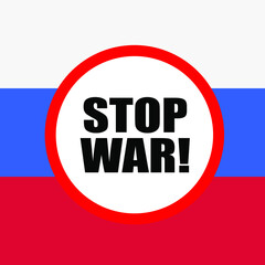 Vector illustration of No War with broken heart in colors of Ukraine flag isolated on white background. Stop war and military attack in Ukraine poster concept.
