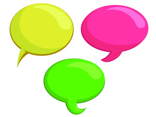Set of colorful comic speech bubbles. Vector Illustration and graphic elements