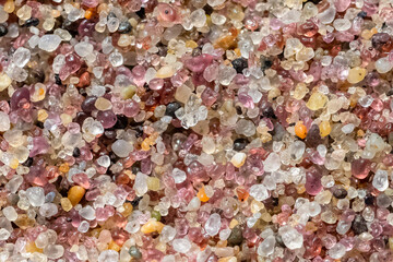 Namibia, pink grains of sand on the dunes, colorful background
